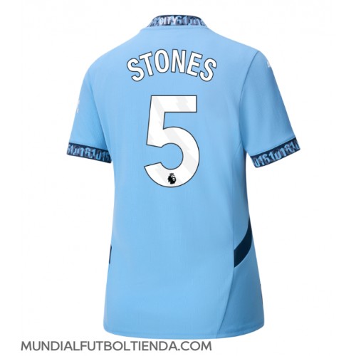 Camiseta Manchester City John Stones #5 Primera Equipación Replica 2024-25 para mujer mangas cortas